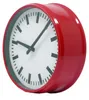 B&S Wanduhr Analog Metall rund Ø 23.5 cm rot weiß modern Produktbild-Vorschau 1