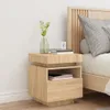 vidaXL Nachttisch mit LED-Leuchten Sonoma-Eiche 40x39x48,5 Produktbild-Vorschau 2
