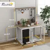 PawHut klec pro psy do domácnosti, box pro psy se 3 dvířky, Náhled obrázku produktu 3