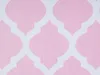 A close-up view of a pink and white patterned fabric. Produktbild-Vorschau