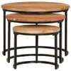 vidaXL Set tavoli 3 pz. Legno massiccio di acacia Anteprima dell’immagine prodotto 3