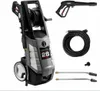 A pressure washer and its accessories are displayed against a white background. Podgląd zdjęcia produktu