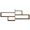 A wooden wall shelf unit with multiple compartments. Anteprima dell’immagine prodotto
