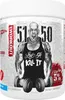A white tub of pre-workout supplement with a graphic of a muscular man holding dumbbells. Voir les images du produit