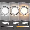 Three panels showing a modern ring-shaped ceiling light with different color temperatures: cool white, natural white, and warm white. Below each panel is a label indicating the color temperature and a corresponding color temperature scale. Náhľad obrázku produktu