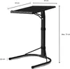 A black foldable laptop table with dimensions indicated. Náhľad obrázku produktu