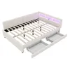 A white upholstered daybed with wooden slats and two storage drawers pulled out. Anteprima dell’immagine prodotto