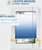 A window with a pleated blind installed, showing measurement instructions. Produktbild-Vorschau