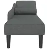 vidaXL Chaise longue avec coussin Tissu gris foncé Voir les images du produit 4