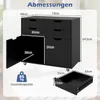 Piedistallo mobile COSTWAY con rotelle, 4 cassetti e 2 Anteprima dell’immagine prodotto 3