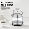 SEVERIN WK 3459, retro waterkoker van glas, roestvrij staal Productafbeelding-voorbeeld 2
