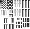 A collection of hardware components, including screws, washers, and wall anchors, laid out on a white background. Anteprima dell’immagine prodotto
