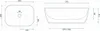 Technical drawing of a sink with dimensions. Anteprima dell’immagine prodotto