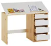 Kinderschreibtisch EMMA aus Kiefer Massivholz, natur/weiß - Produktbild-Vorschau 3