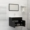 vidaXL Set di mobili da bagno in legno nero Anteprima dell’immagine prodotto 3