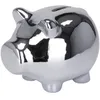 H&S Dekoration Spardose Schwein 115x9x9 cm Keramik silber Produktbild-Vorschau 1
