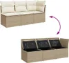 vidaXL Gartensofa mit Kissen 3-Sitzer Beige Poly Rattan Produktbild-Vorschau 8