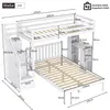 Hochbett mit Schreibtisch, Stauraum und LED-Beleuchtung, Produktbild-Vorschau 6