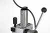 Close-up view of the height adjustment mechanism and lever of a drill press stand. Náhľad obrázku produktu