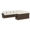 10-tlg. Garten-Sofagarnitur - mit Kissen Braun Poly Rattan Produktbild-Vorschau 2