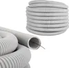 A coiled flexible conduit with a wire inside, shown from two angles. Produktbild-Vorschau