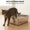 Katzentoilette Groß Katzenklo Edelstahl 44.5x34.5x14.5cm, Produktbild-Vorschau 5