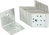 A group of metal corner brackets are stacked and arranged in a zig-zag pattern, with one bracket in the foreground shown individually. Náhľad obrázku produktu