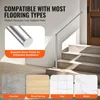 A handrail installed on outdoor stairs, with examples of compatible flooring types shown below. Podgląd zdjęcia produktu
