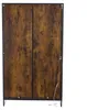 The back of a tall cabinet with a wood grain finish and a black metal frame. Produktbild-Vorschau