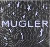 A dark background with swirling patterns and stars, featuring the brand name 'MUGLER' in large, light purple letters. Podgląd zdjęcia produktu