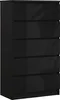 A black chest of drawers with five drawers is shown against a white background. Anteprima dell’immagine prodotto