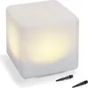 A white cube-shaped solar light for the garden. Produktbild-Vorschau