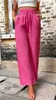 ASKSA Damen Hose Hohe Taille Weitem Bein Einfarbig Produktbild-Vorschau 2