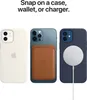 Three iPhones with different accessories attached: a cream case, a brown wallet, and a navy blue case with a white charger. Voir les images du produit