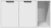 A white cabinet with two doors and an open shelf on the right. Produktbild-Vorschau