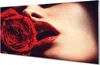 Glasbilder 140x70 Wandkunst Rose Frau Mund Produktbild-Vorschau 1