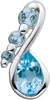 Blautopas Anhänger Silber 925 wasserblaue Edelsteine Produktbild-Vorschau 1