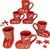 6x Glühweinstiefel rot Weihnachts-Motiv 200ml geeicht Produktbild-Vorschau 2