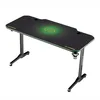 A gaming desk with a green illuminated logo on the surface. Produktbild-Vorschau