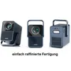 Three different views of a portable projector are shown side-by-side, with text below. Produktbild-Vorschau