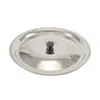 A stainless steel pot lid with a black handle, shown from a top-down angle against a white background. Náhľad obrázku produktu