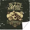 MuchoWow® Poster Motorrad - Mann - Zeichnung - Retro 75x75 Produktbild-Vorschau 1
