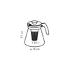 A line drawing of a teapot with dimensions and capacity indicated. Anteprima dell’immagine prodotto