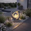 Solarleuchte Skulptur Granit-Optik moderne Solarlampe Produktbild-Vorschau 4
