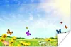 MuchoWow® Poster Blumen - Schmetterlinge - Sommer 120x80 cm Produktbild-Vorschau 1
