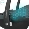 Close-up of a car seat handle and side with hexagonal pattern graphic. Anteprima dell’immagine prodotto