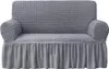 Stretch Sofabezug Sofa Sitzkissenbezug Plissee Rüschenrock Produktbild-Vorschau 1