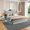 Cama tapizada UnboxG de 160x200 cm con USB, cama juvenil de Vista previa de la imagen del producto 13