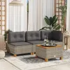 vidaXL Gartensofa ohne Armlehnen mit Kissen Grau Poly Produktbild-Vorschau 2