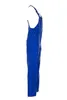 A side view of a blue pair of overalls against a white background. Produktbild-Vorschau